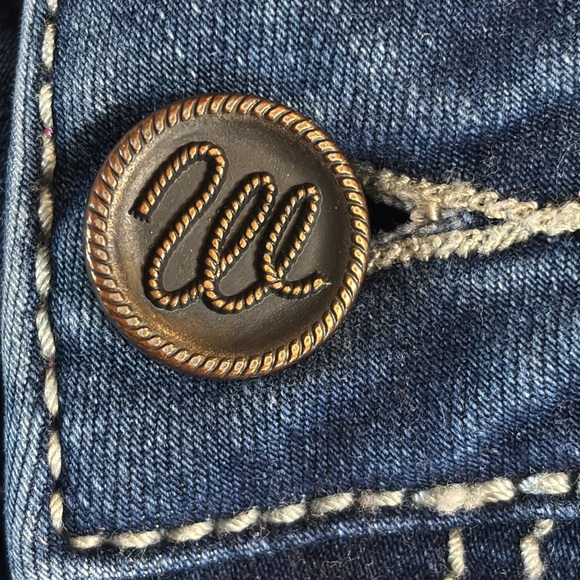 Wrangler Cowgirl Boot Cut Whiskered Stretch Blue Jeans Women’s 1/34 (W/26 L/34) - Picture 12 of 15